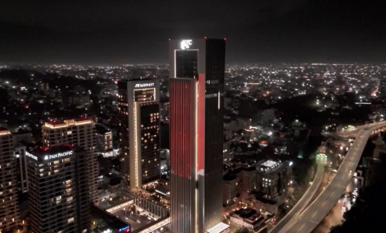 CMG Light Show Illuminates Skyline of Nairobi